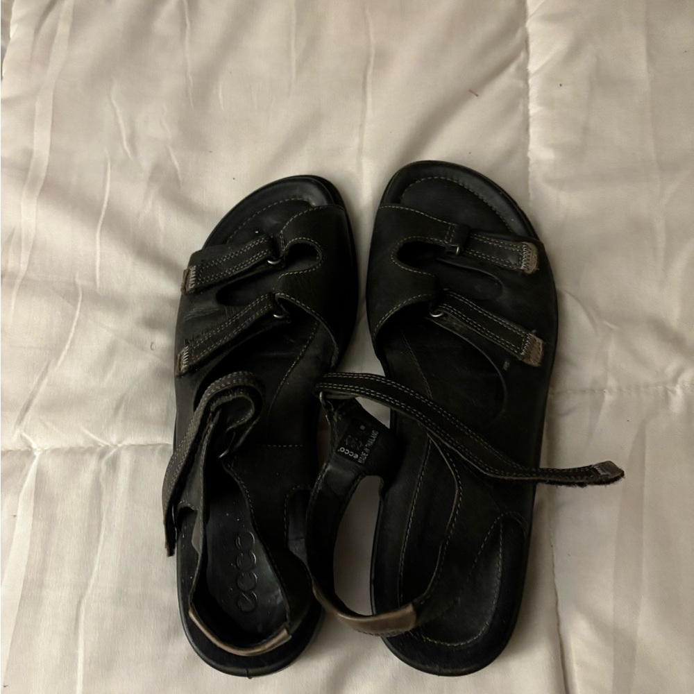 ECCO black leather sandals size 7